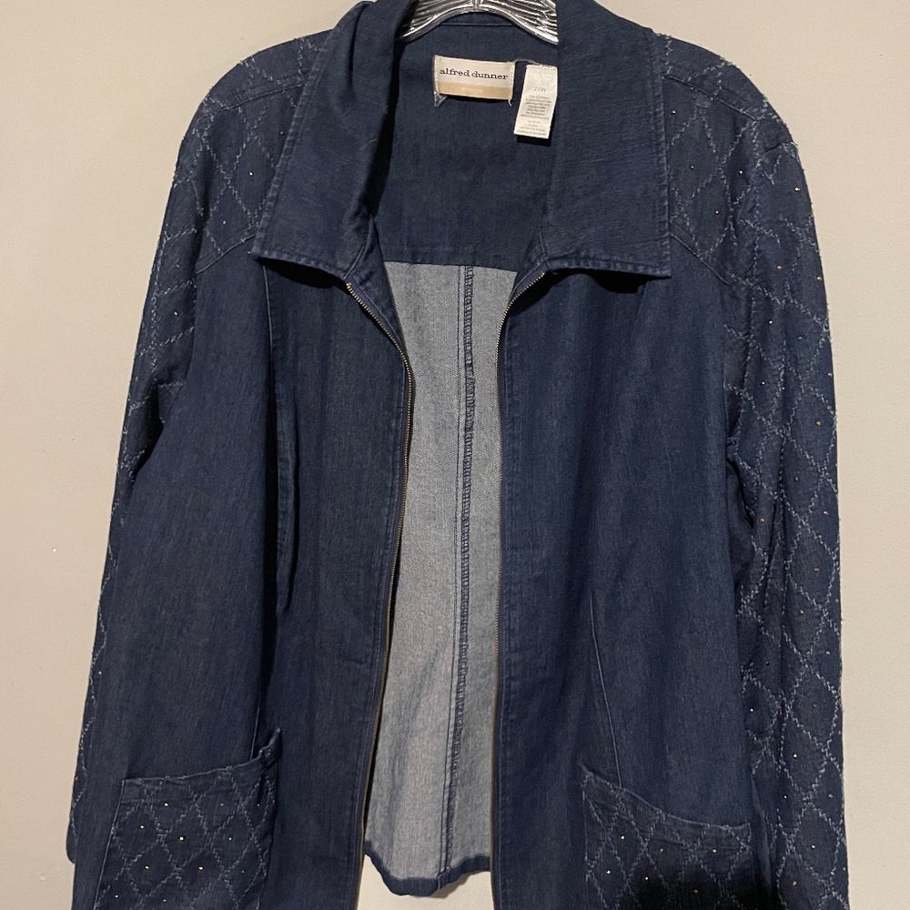 Alfred Dunner women’s size 20 W blue cotton quilted jacket